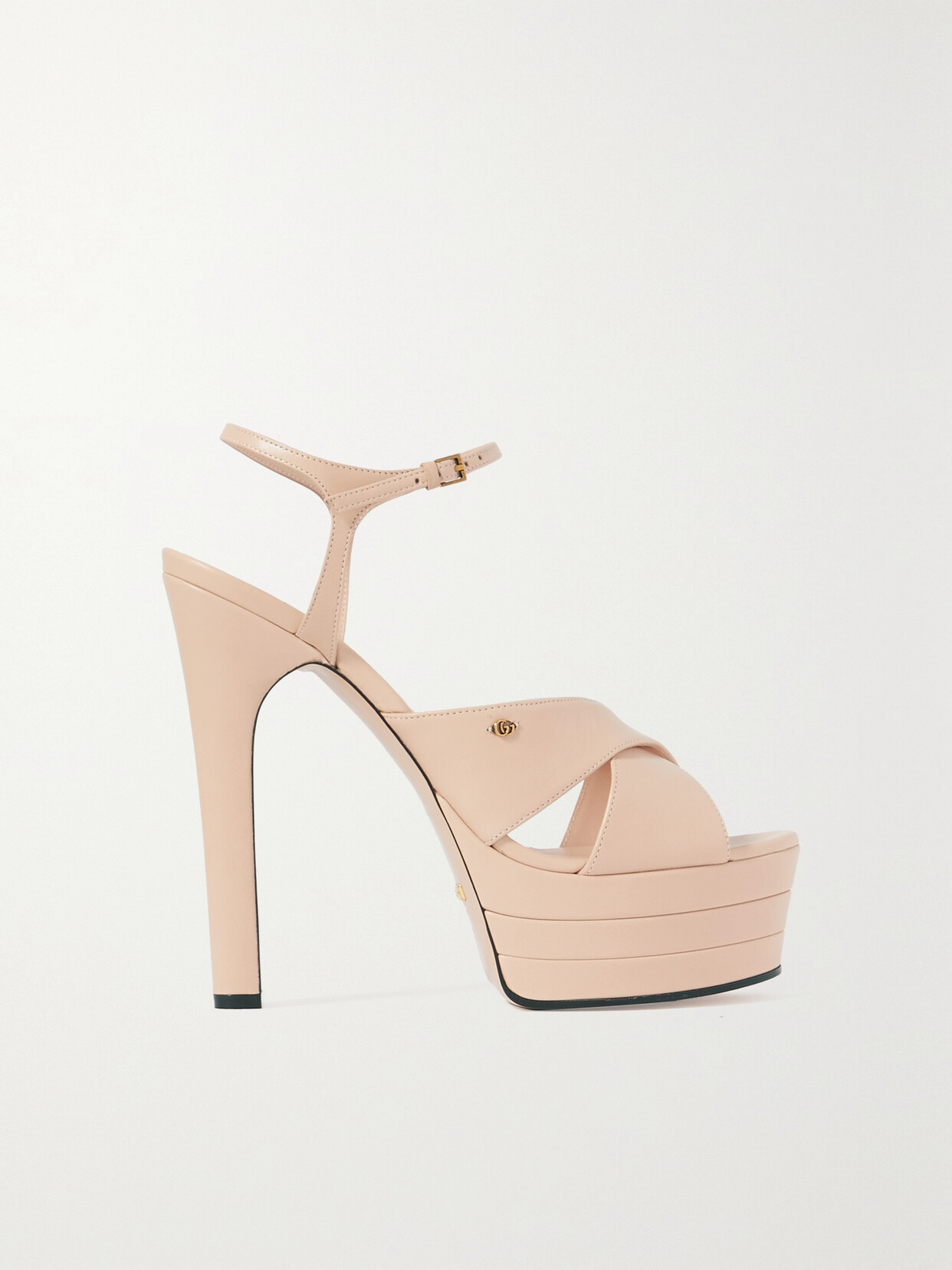 Gucci Angel Logo-embellished Leather Platform Sandals