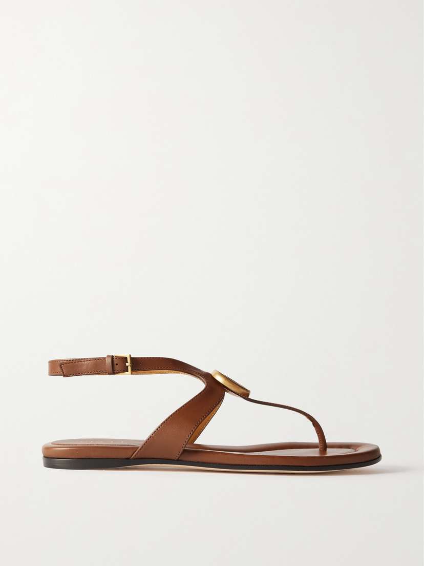 Gucci Marmont Logo-embellished Leather Sandals