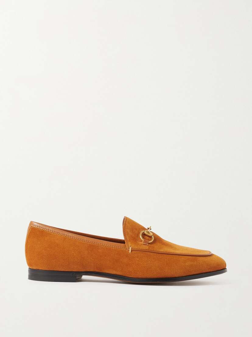 Gucci Jordaan Horsebit-detailed Suede Loafers