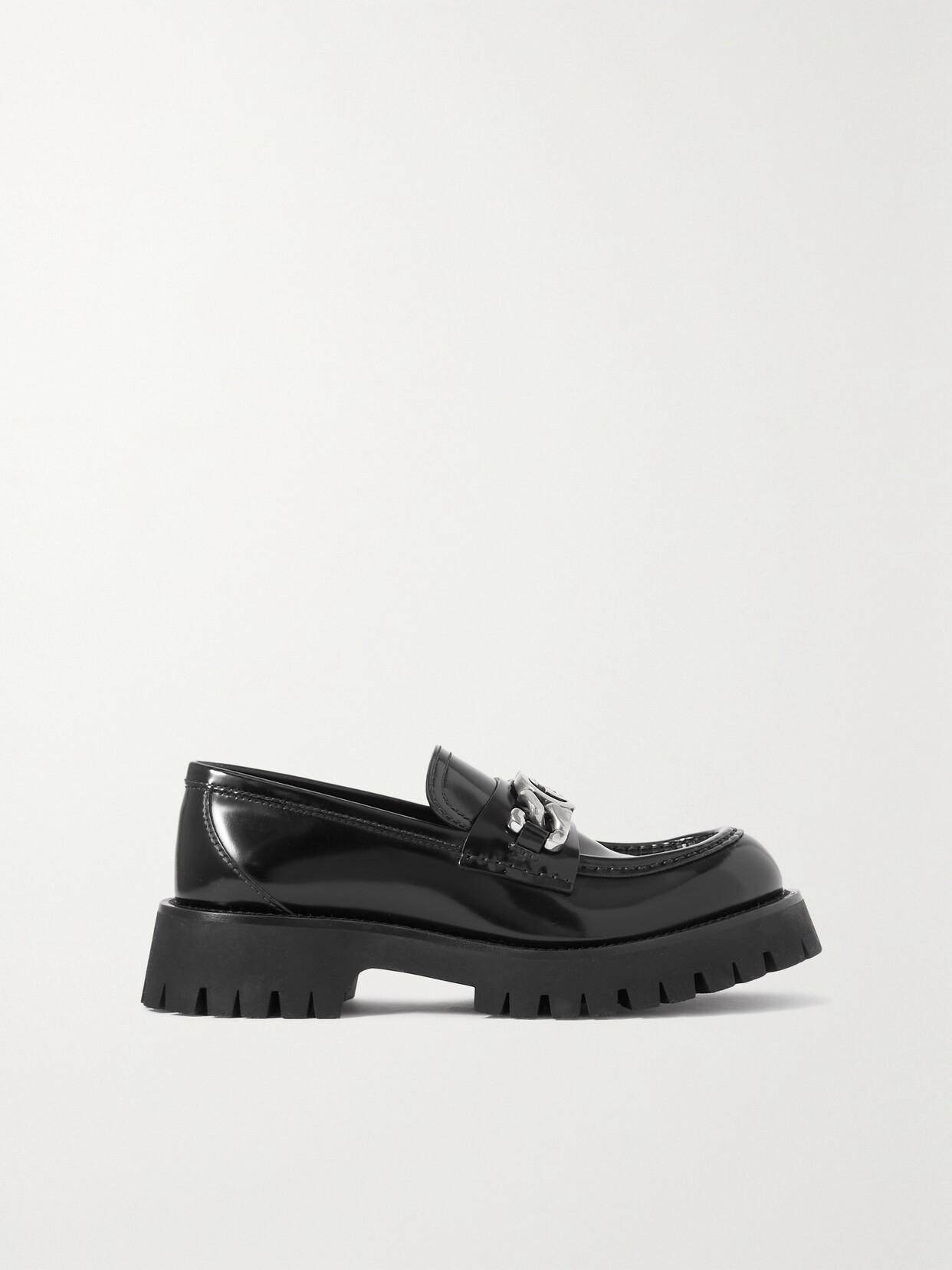 Gucci Jeanne Embellished Glossed-leather Platform Loafers