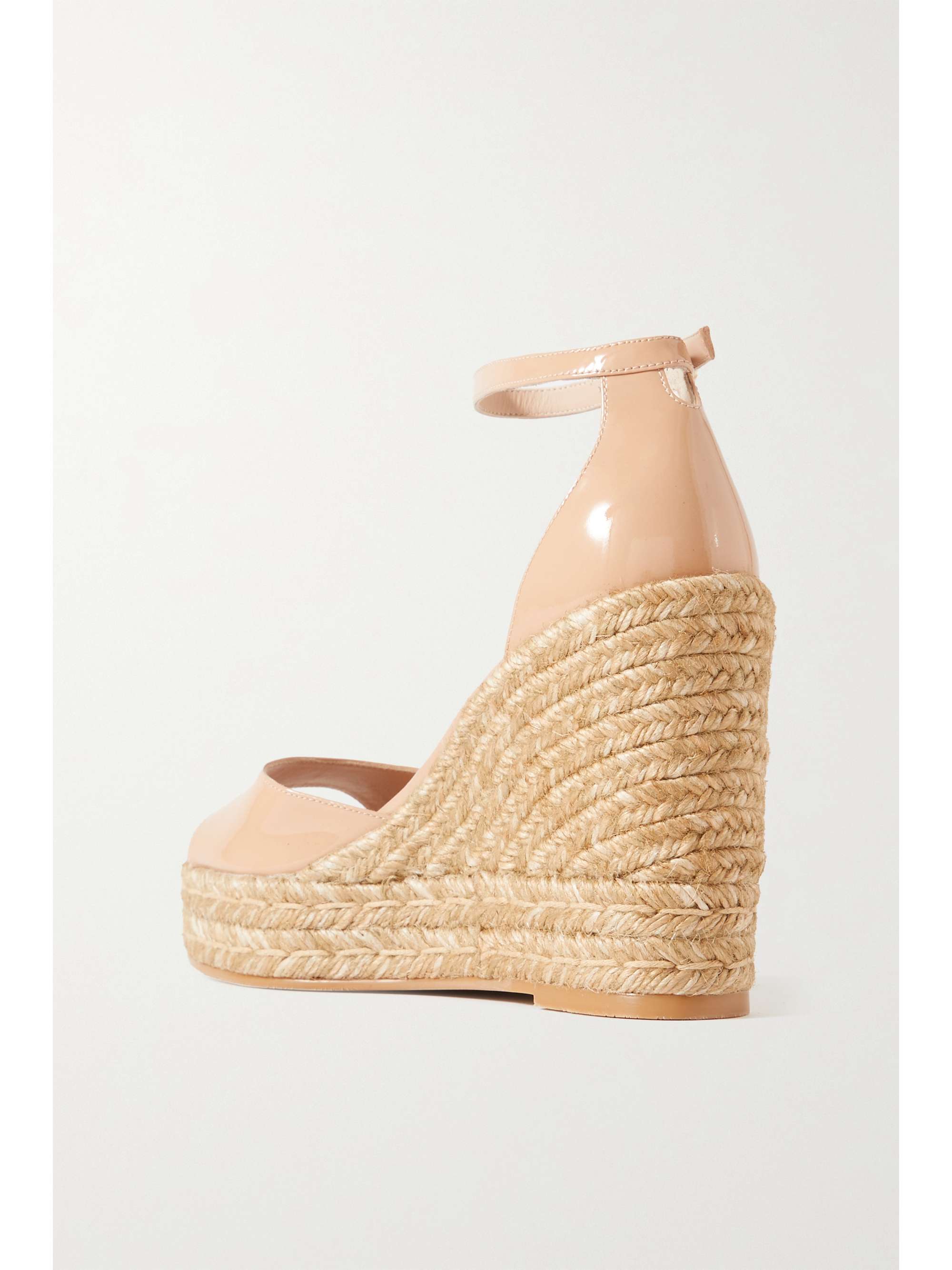 STUART WEITZMAN Nudistcurve patent-leather espadrille wedge sandals