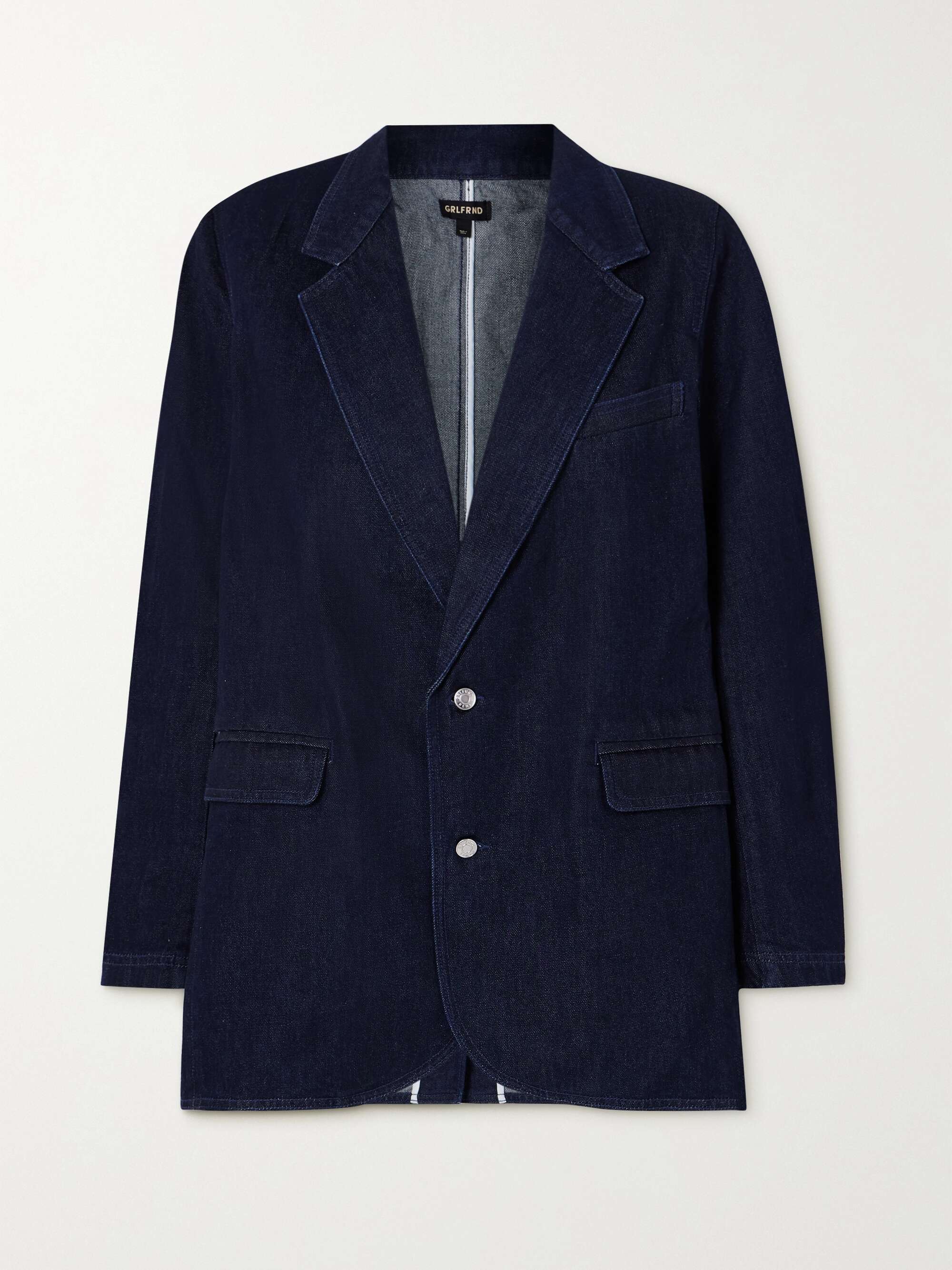 Dark sales denim blazer