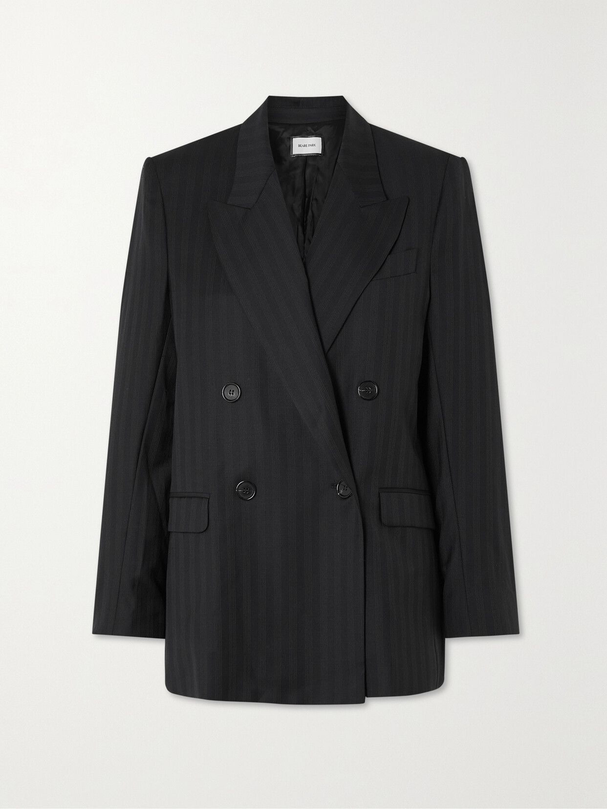 BEARE PARK Pinstriped Double-breasted Wool-twill Blazer