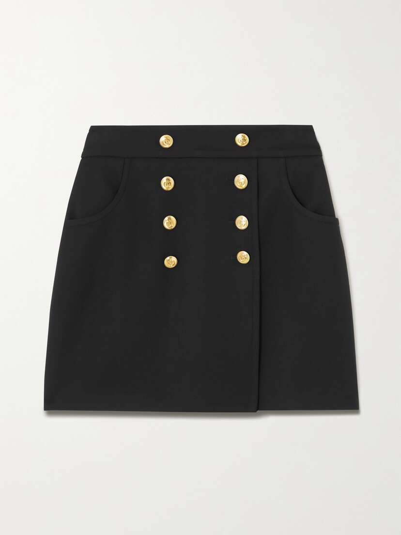 Gucci Embellished Silk And Wool-blend Cady Mini Skirt