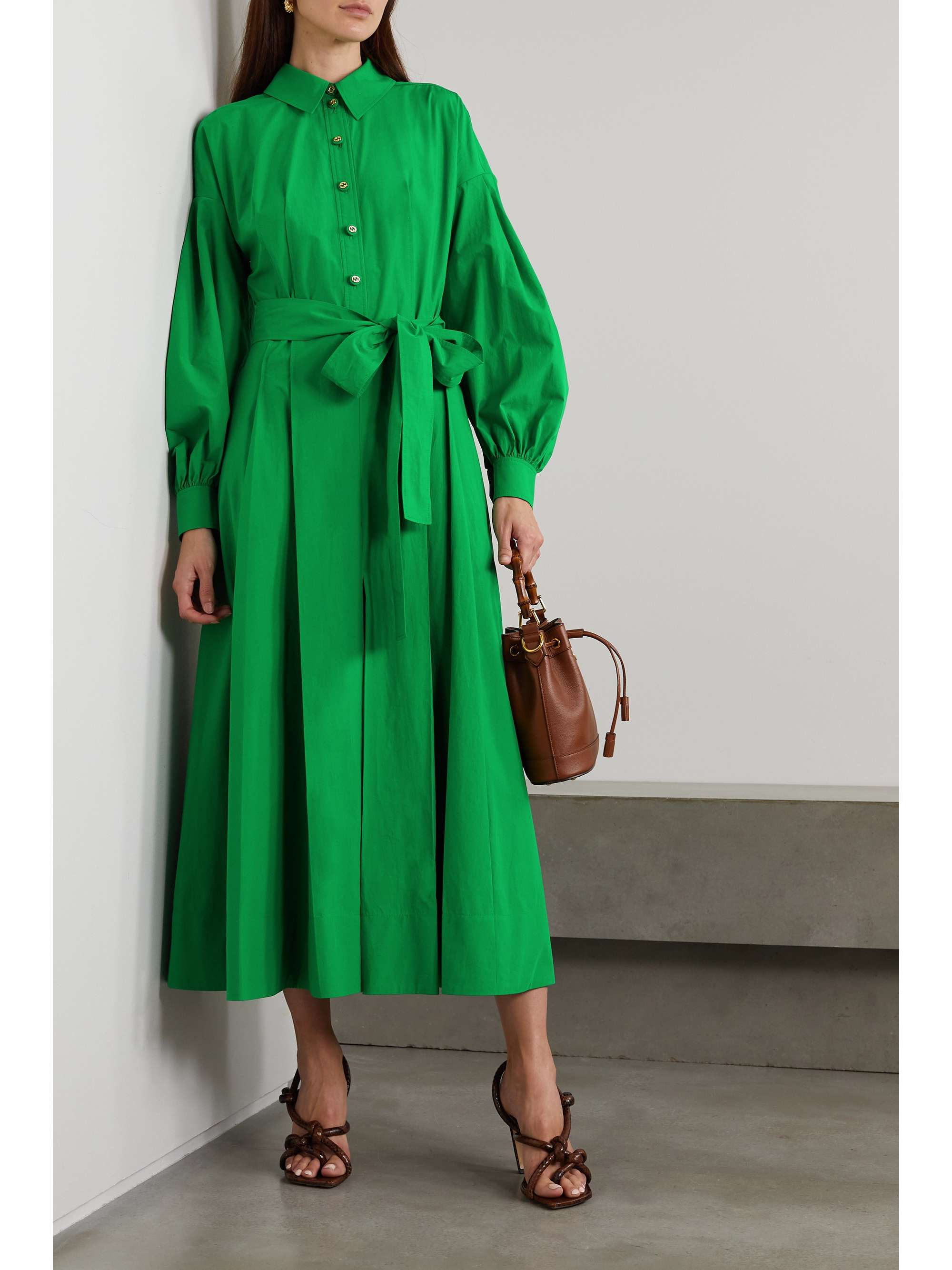 GUCCI Belted cottonpoplin shirt dress NETAPORTER