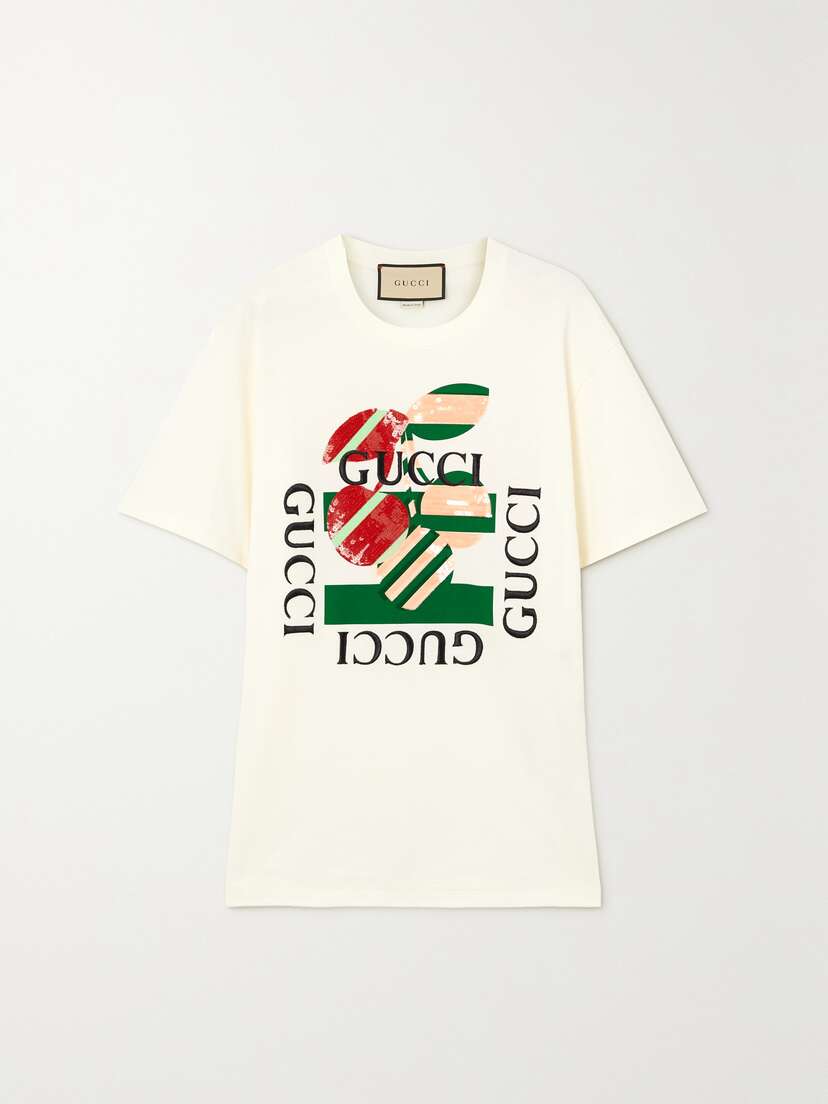 Gucci G-loved Sequin-embellished Printed Cotton-jersey T-shirt