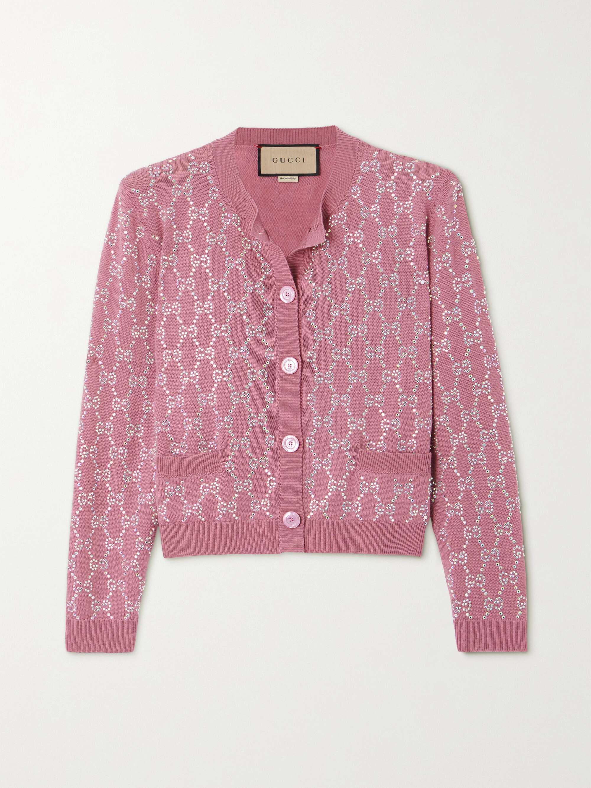 GUCCI Crystal-embellished wool cardigan | NET-A-PORTER