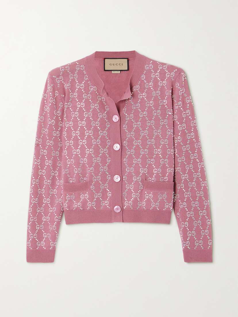 Gucci Crystal-embellished Wool Cardigan