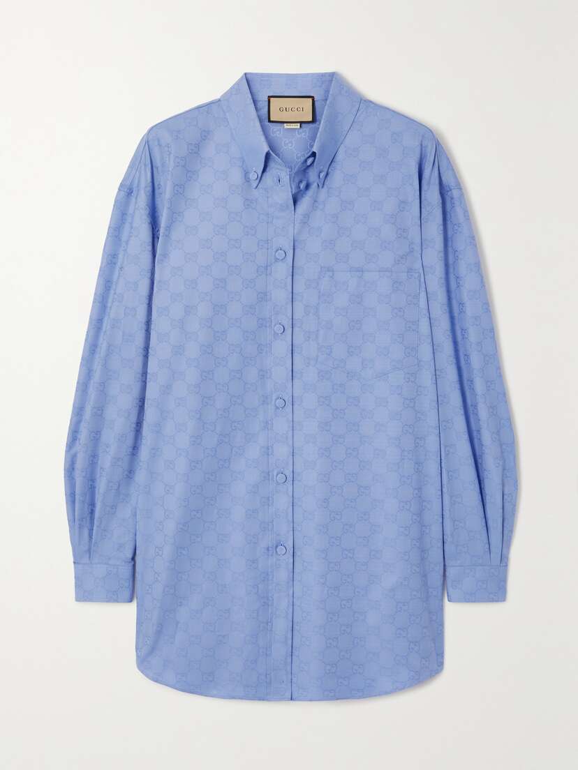 Gucci Gg Supreme Cotton Oxford-jacquard Shirt