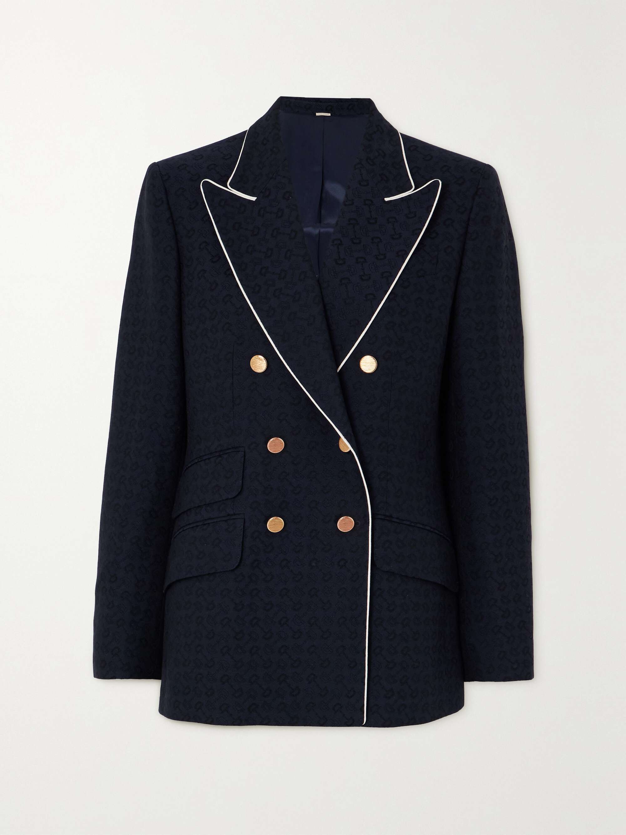 GUCCI Double-breasted cotton and wool-blend jacquard blazer | NET-A-PORTER