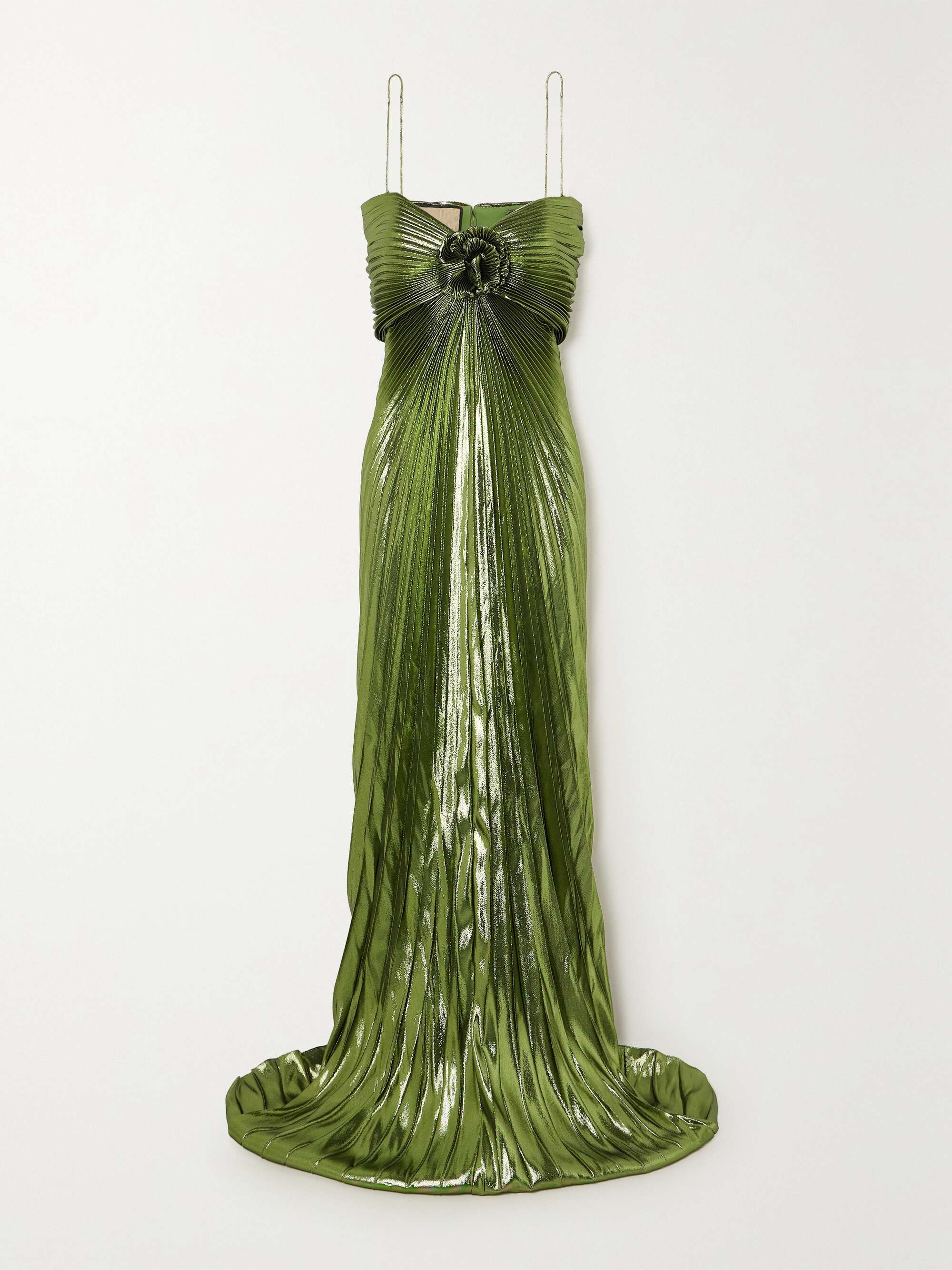 GUCCI Pliss silk blend lam gown NET A PORTER
