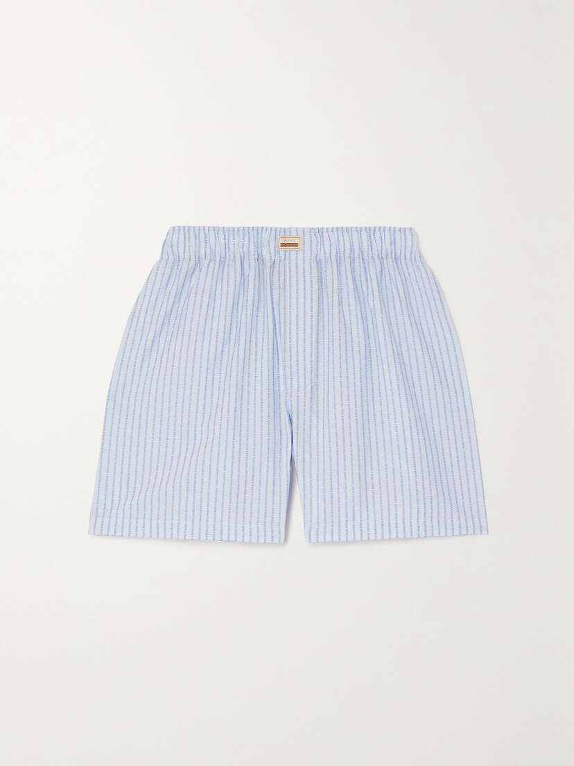 Gucci Striped Cotton Jacquard-canvas Shorts