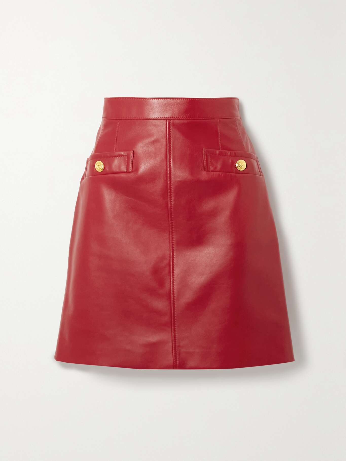 GUCCI Glossedleather mini skirt NETAPORTER