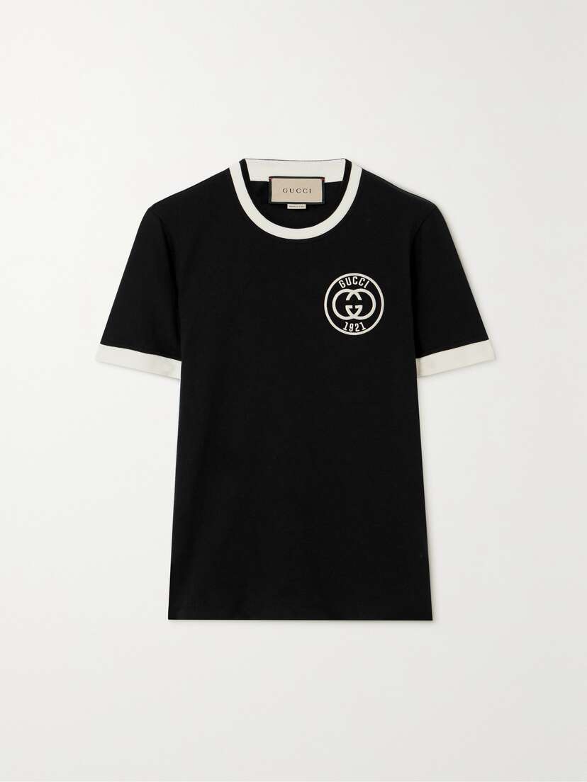 Gucci Embroidered Cotton-jersey T-shirt