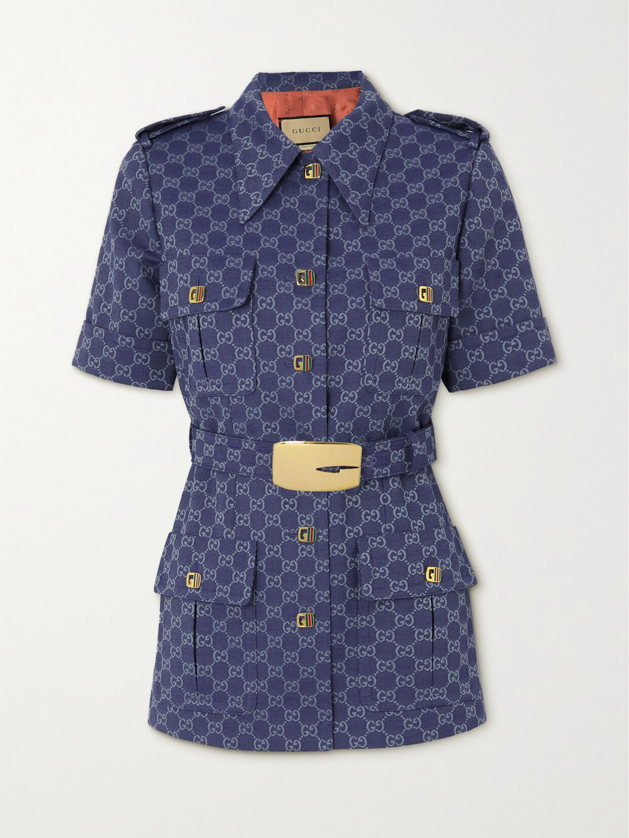 Gucci Belted Cotton-blend Jacquard Jacket