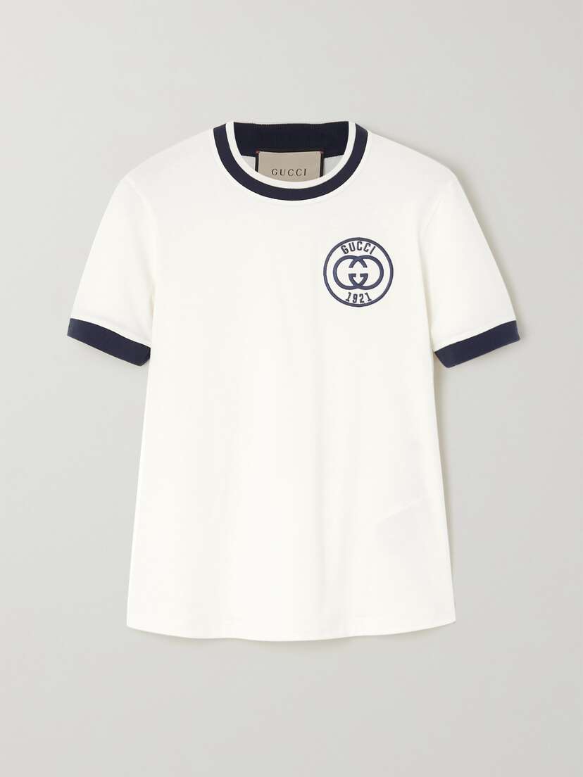 Gucci Embroidered Cotton-jersey T-shirt