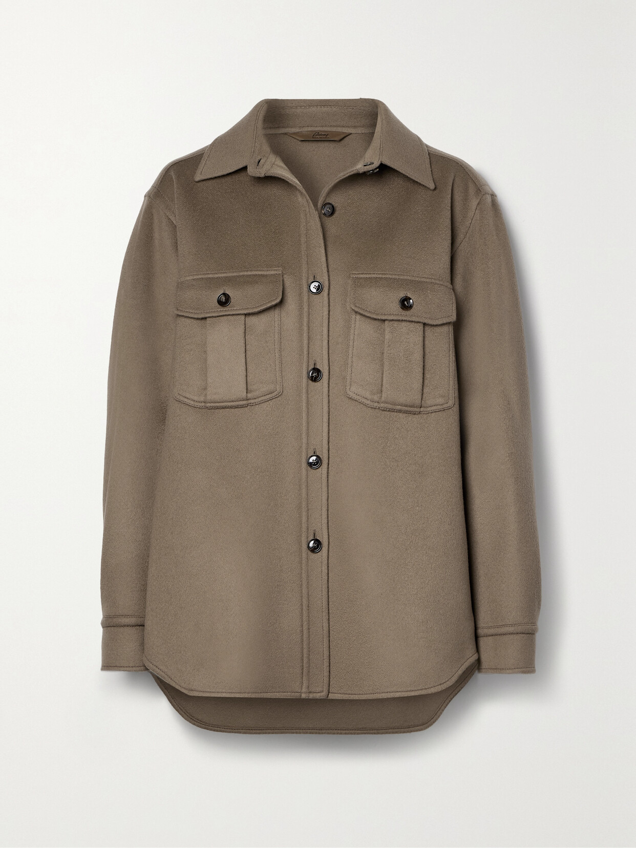 Brioni - Wool And Cashmere-blend Felt Shirt - Brown