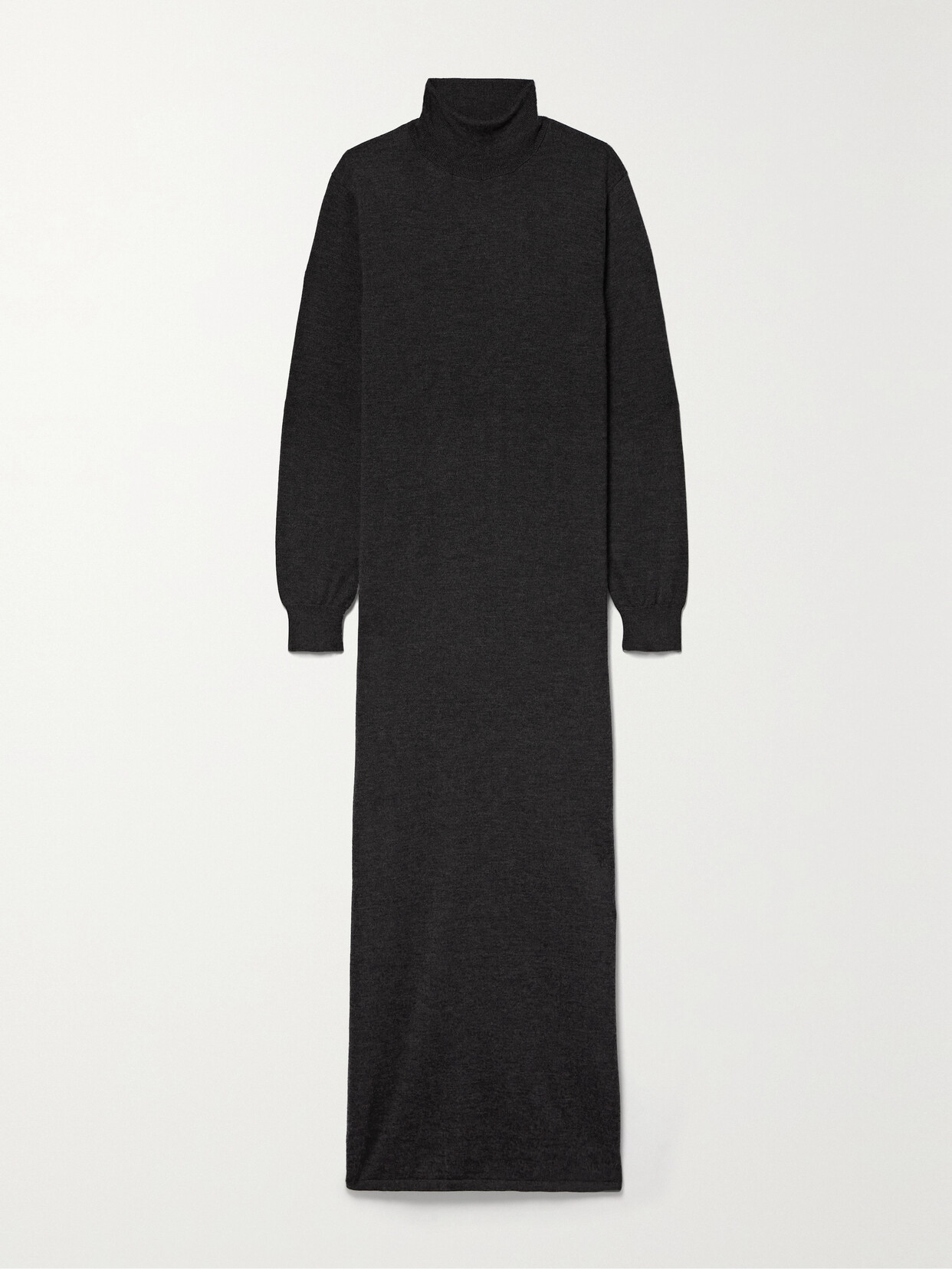 Brioni Cashmere And Silk-blend Turtleneck Midi Dress - Black