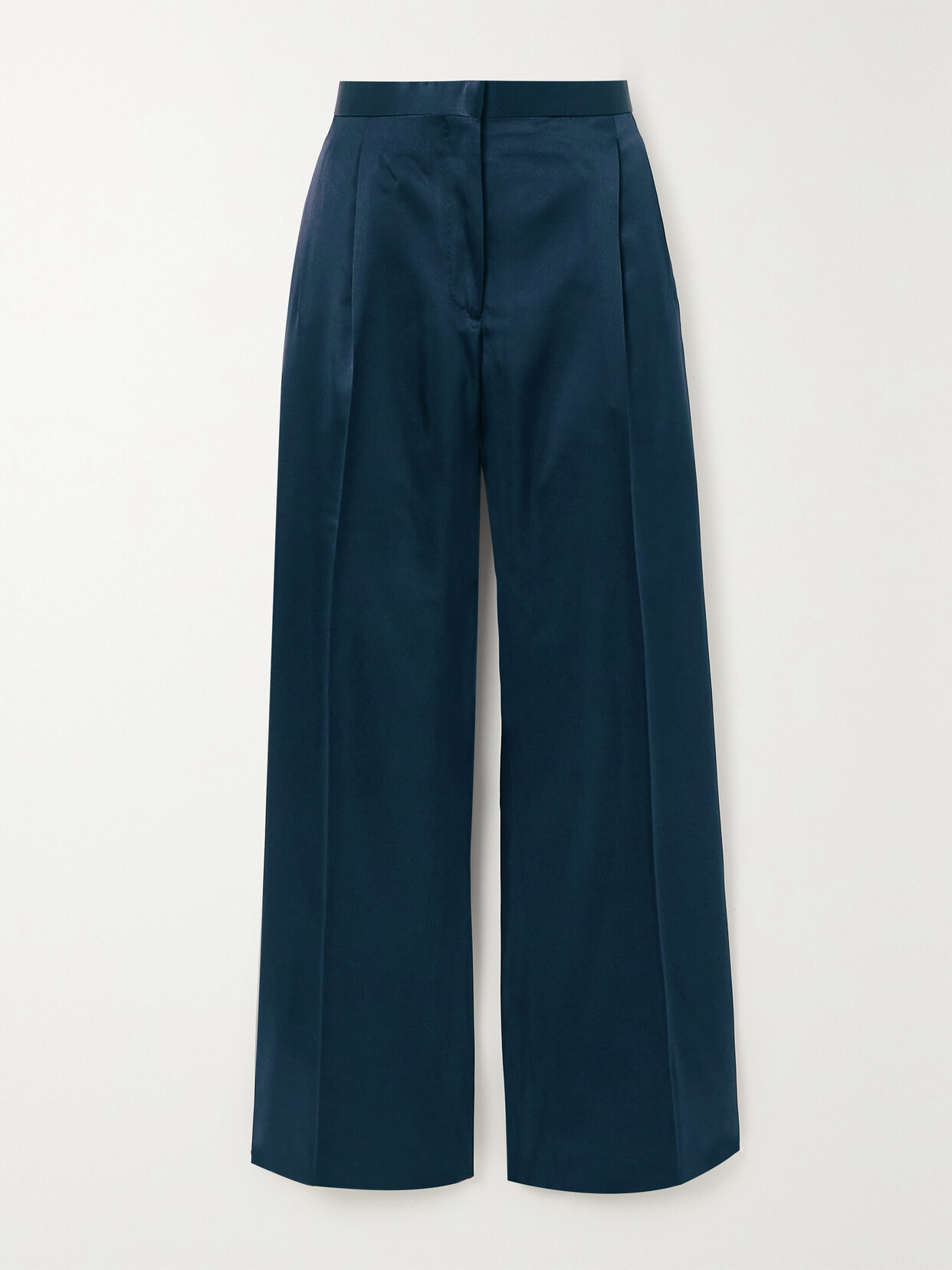 Brioni - Silk-satin Twill Straight-leg Pants - Blue