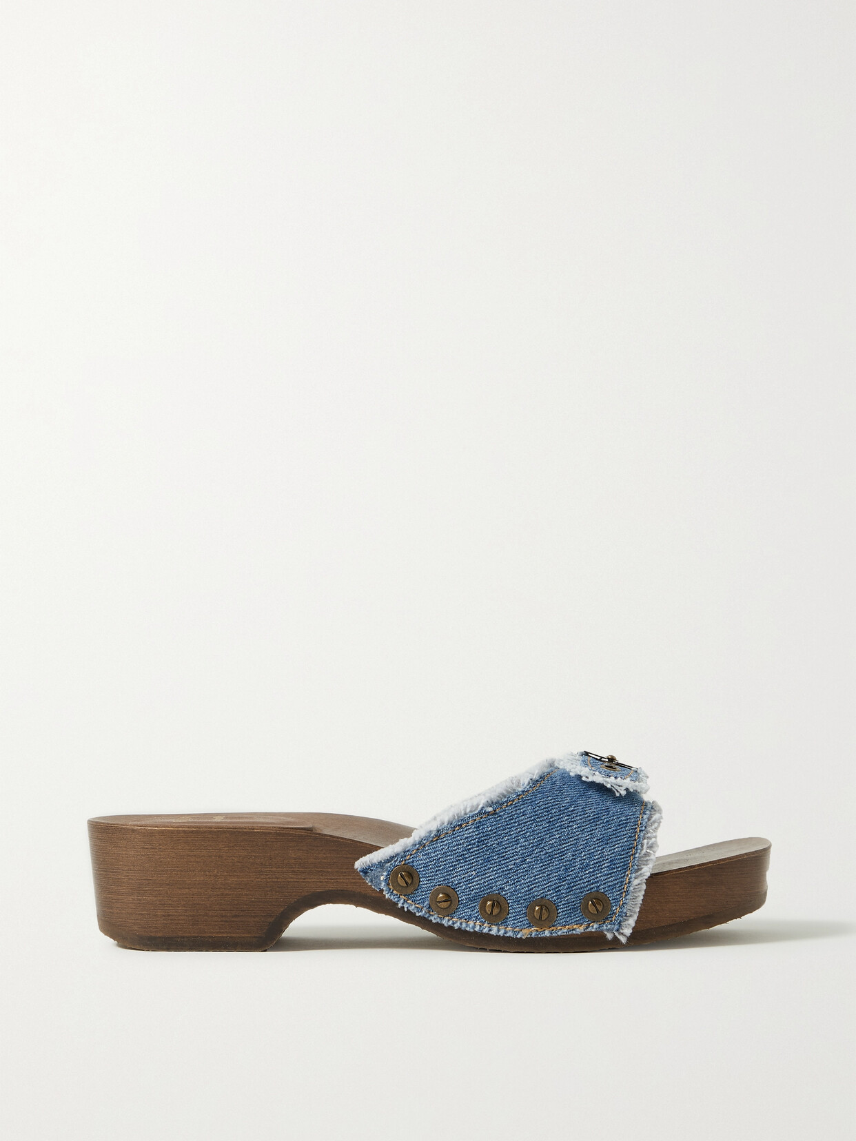 RE/DONE - + Net Sustain + Scholl Buckled Denim Clogs - Blue
