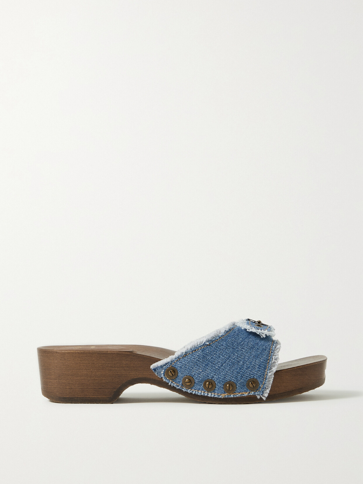 RE/DONE - + Scholl Buckled Denim Clogs - Blue