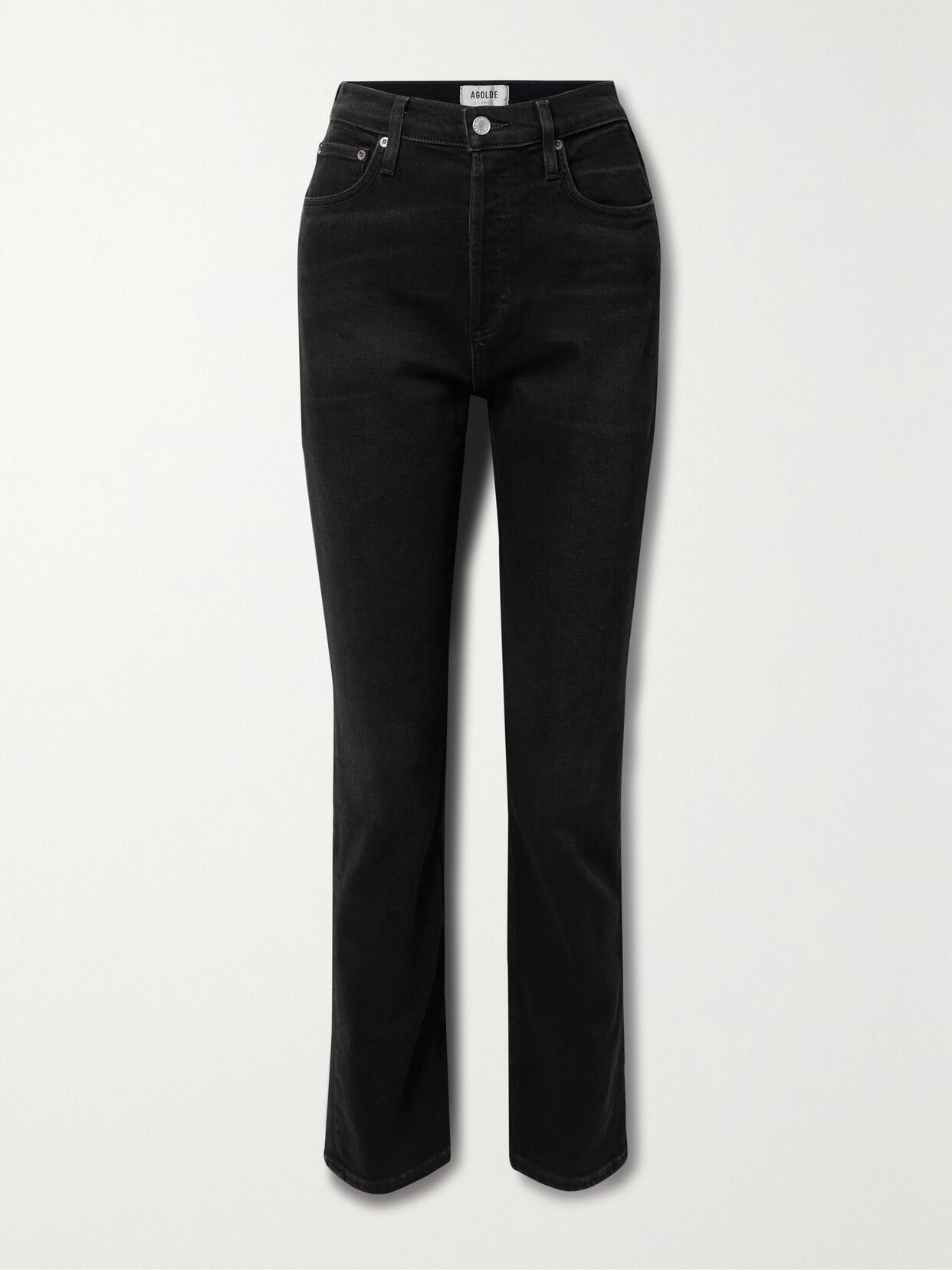 Agolde Freya High-rise Slim-leg Organic Jeans In Black