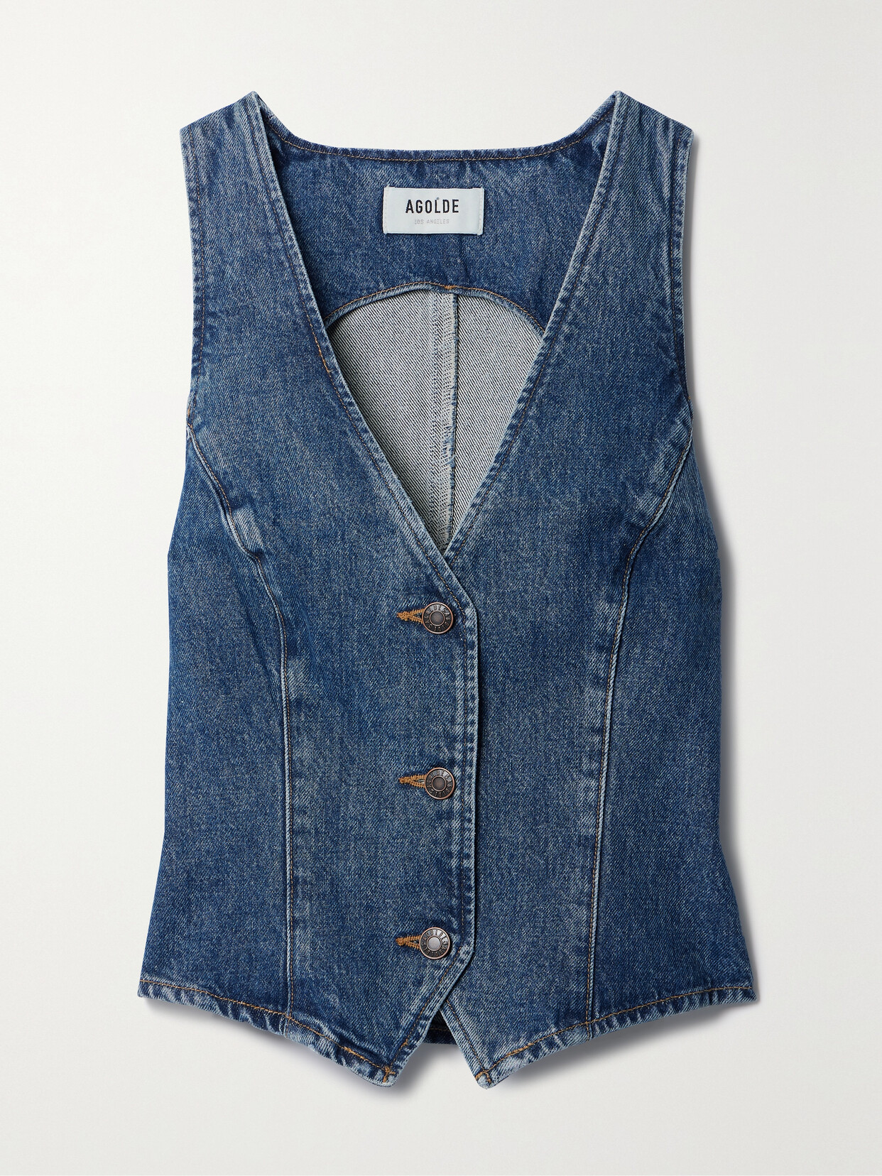 Shop Agolde + Net Sustain Heller Organic Denim Vest In Blue