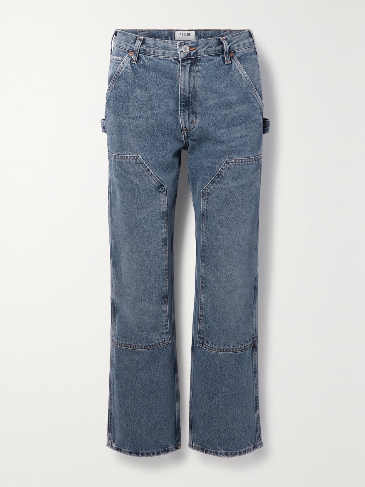 Shop Agolde + Net Sustain Rami Carpenter Mid-rise Straight-leg Organic Jeans In Blue