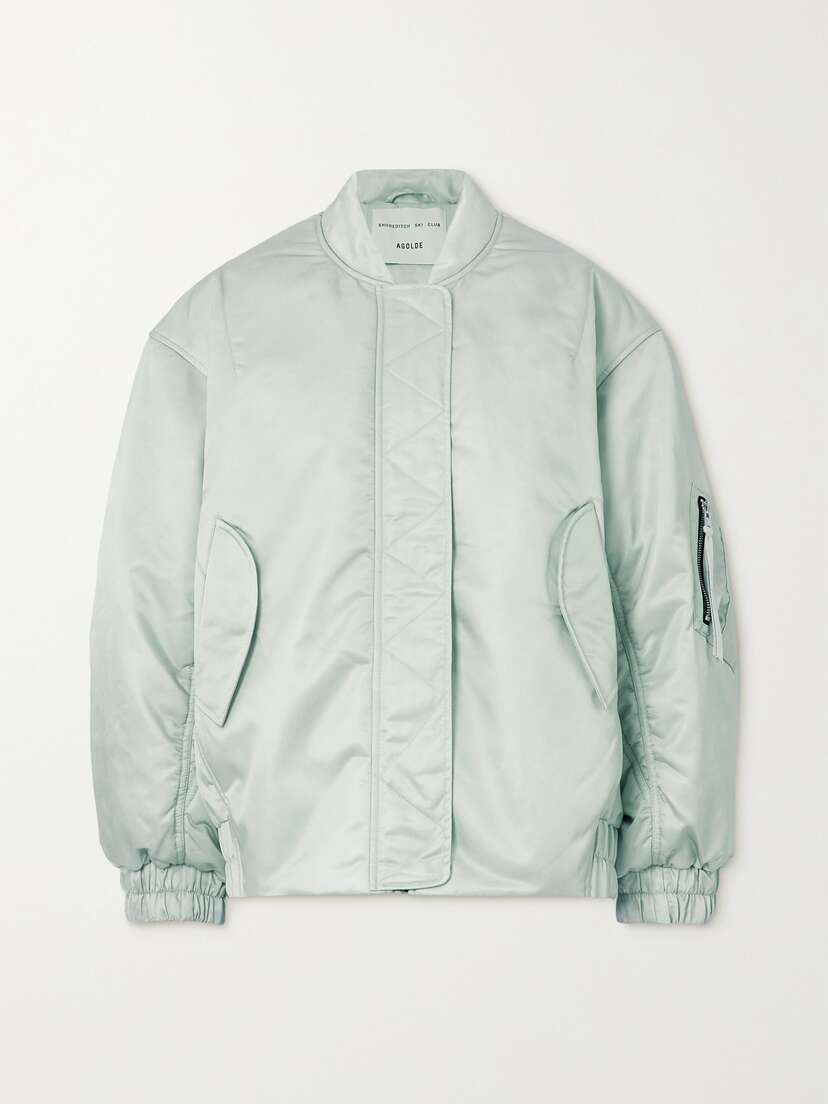 AGOLDE + Shoreditch Ski Club Nisa Oversized Metallic Recycled-shell Bomber Jacket