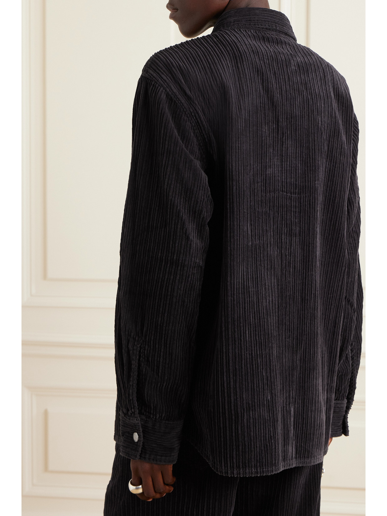 Agolde Odele Oversized Cotton-corduroy Shirt In Brown