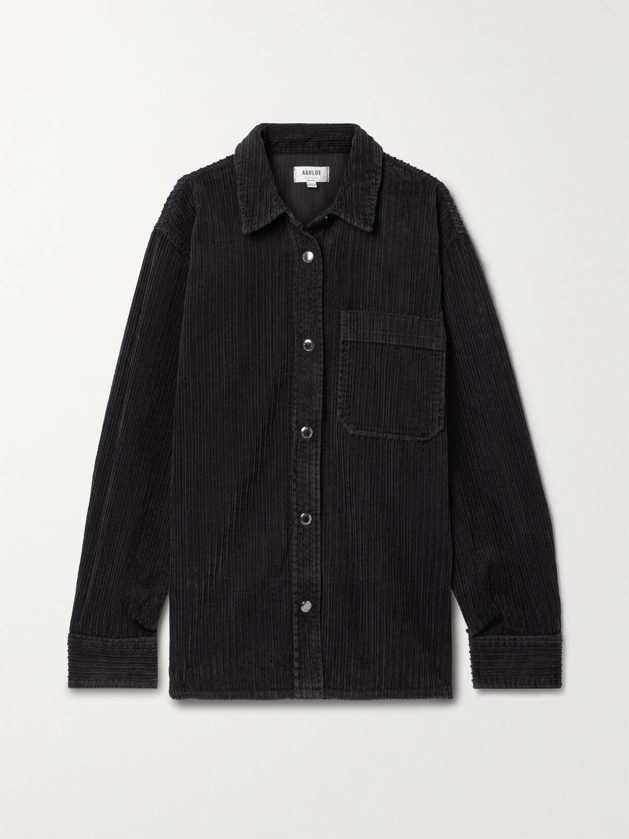 Shop Agolde Odele Cotton-corduroy Shirt In Brown