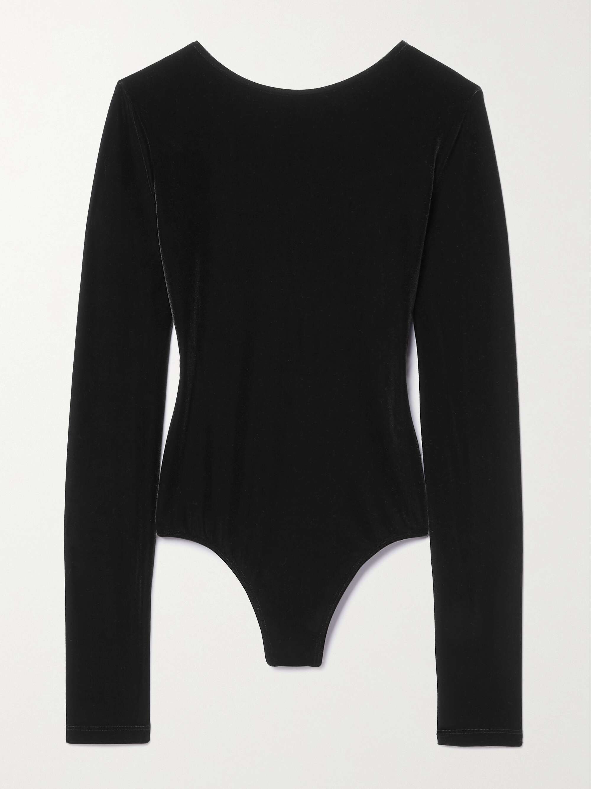 AGOLDE Corrin open back stretch velvet bodysuit NET A PORTER
