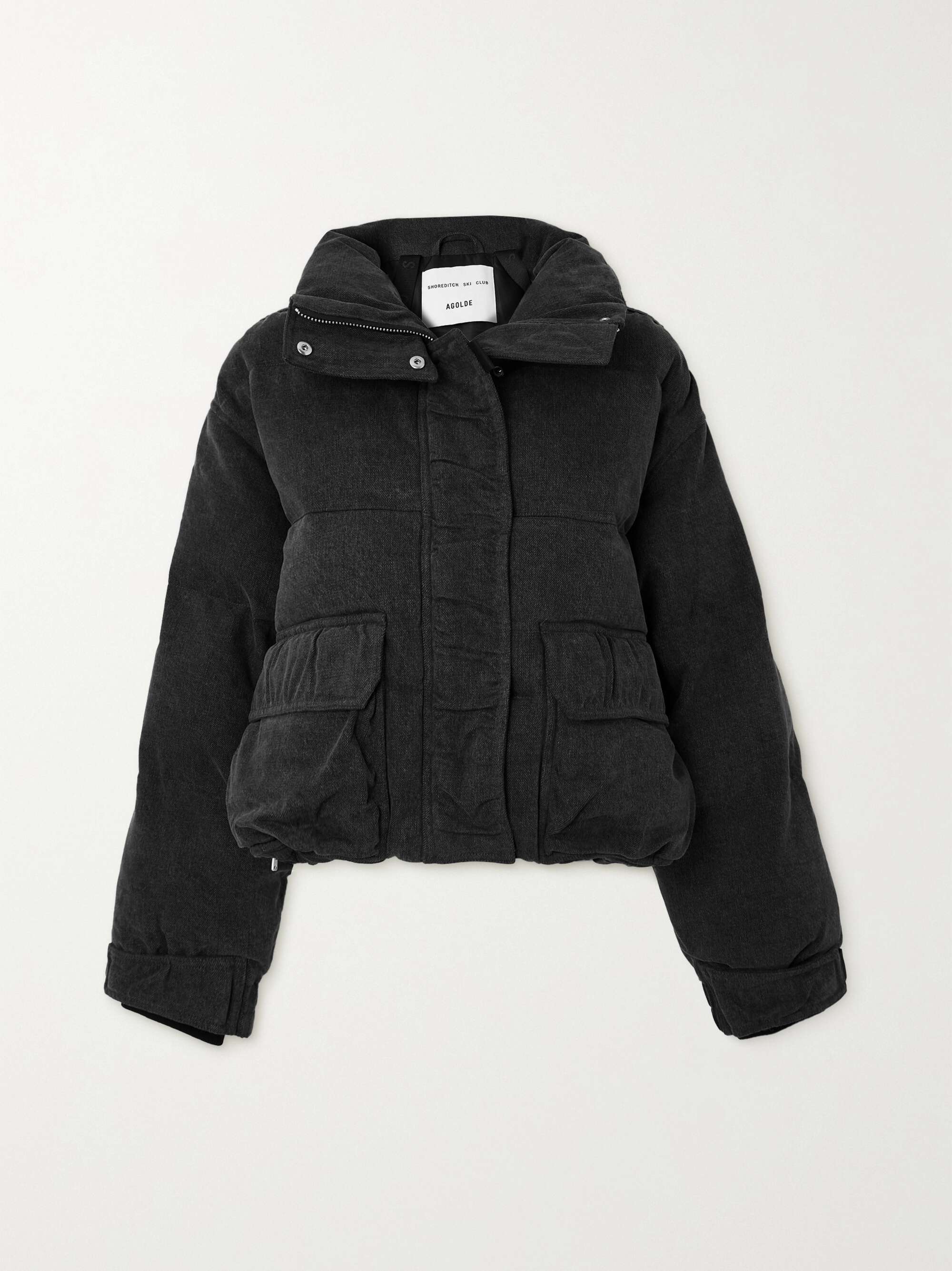 AGOLDE + Shoreditch Ski Club Nova quilted padded organic denim jacket ...