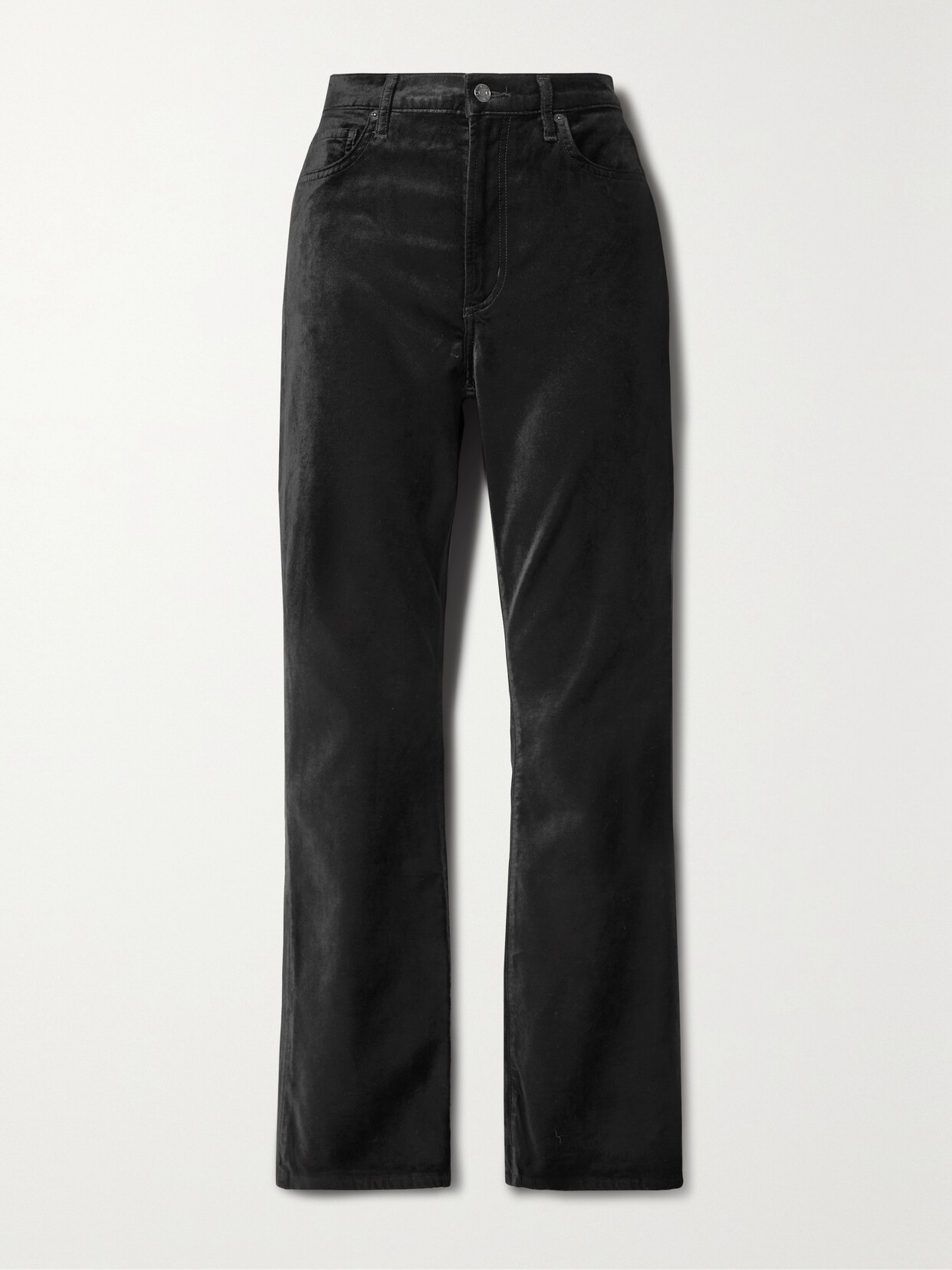 AGOLDE Nico Cotton-blend Velvet Straight-leg Pants - Black