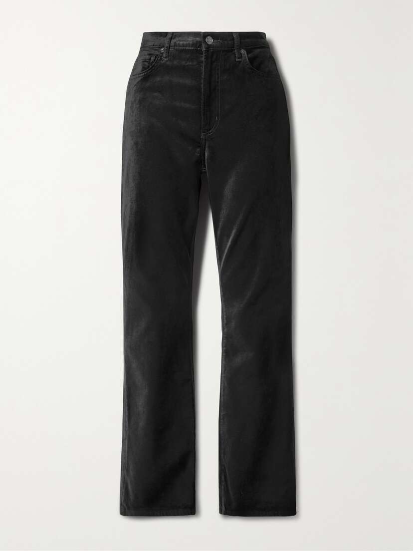 AGOLDE Nico Cotton-blend Velvet Straight-leg Pants