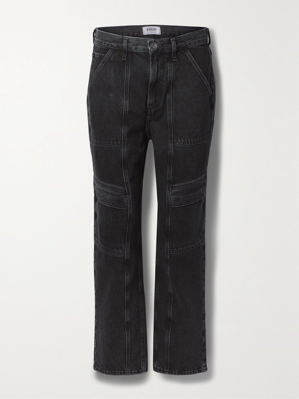 AGOLDE - + Net Sustain Cooper Cargo High-rise Straight-leg Organic Jeans - Black