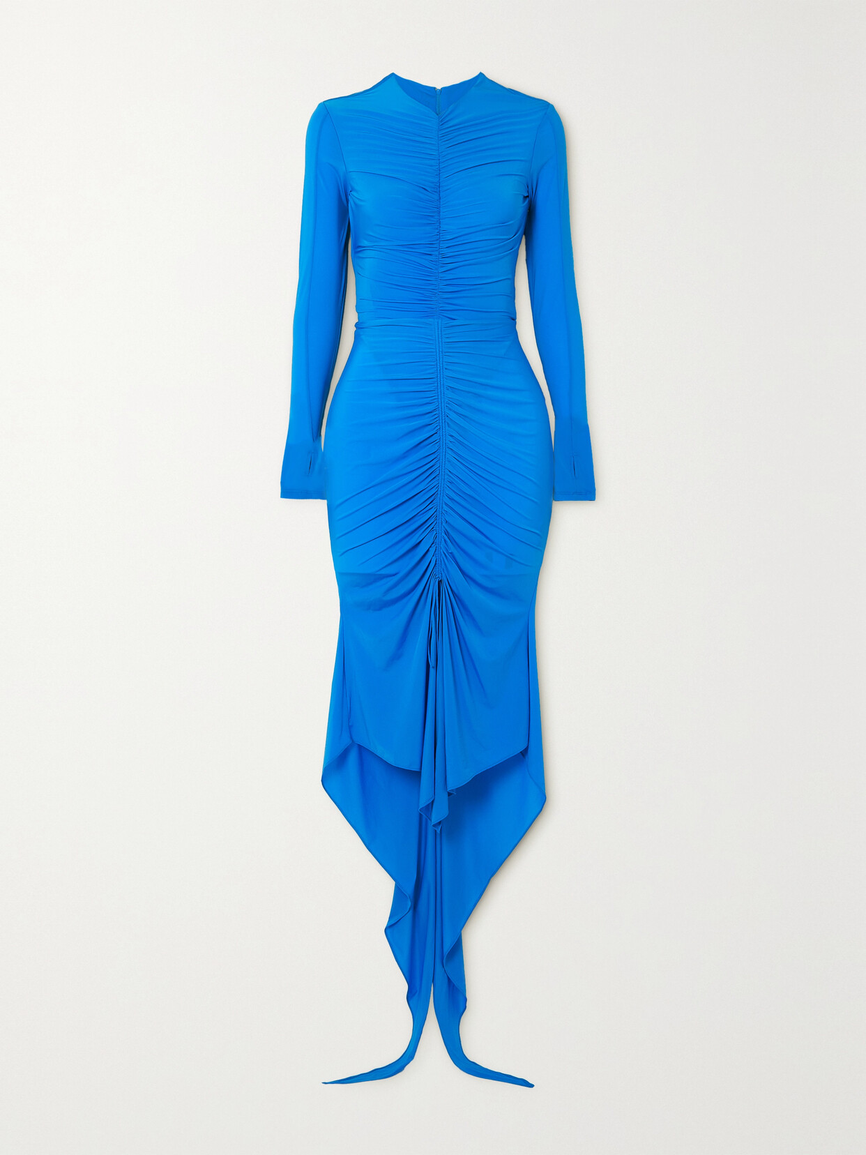 Alex Perry Marston Ruched Stretch-jersey Midi Dress - Blue