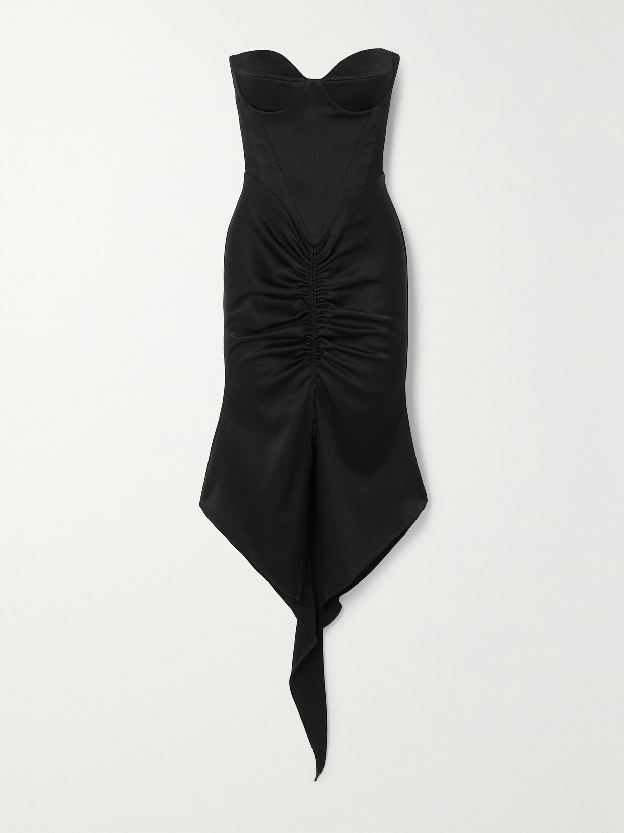 Alex Perry - Carter Strapless Ruched Satin-crepe Dress - Black