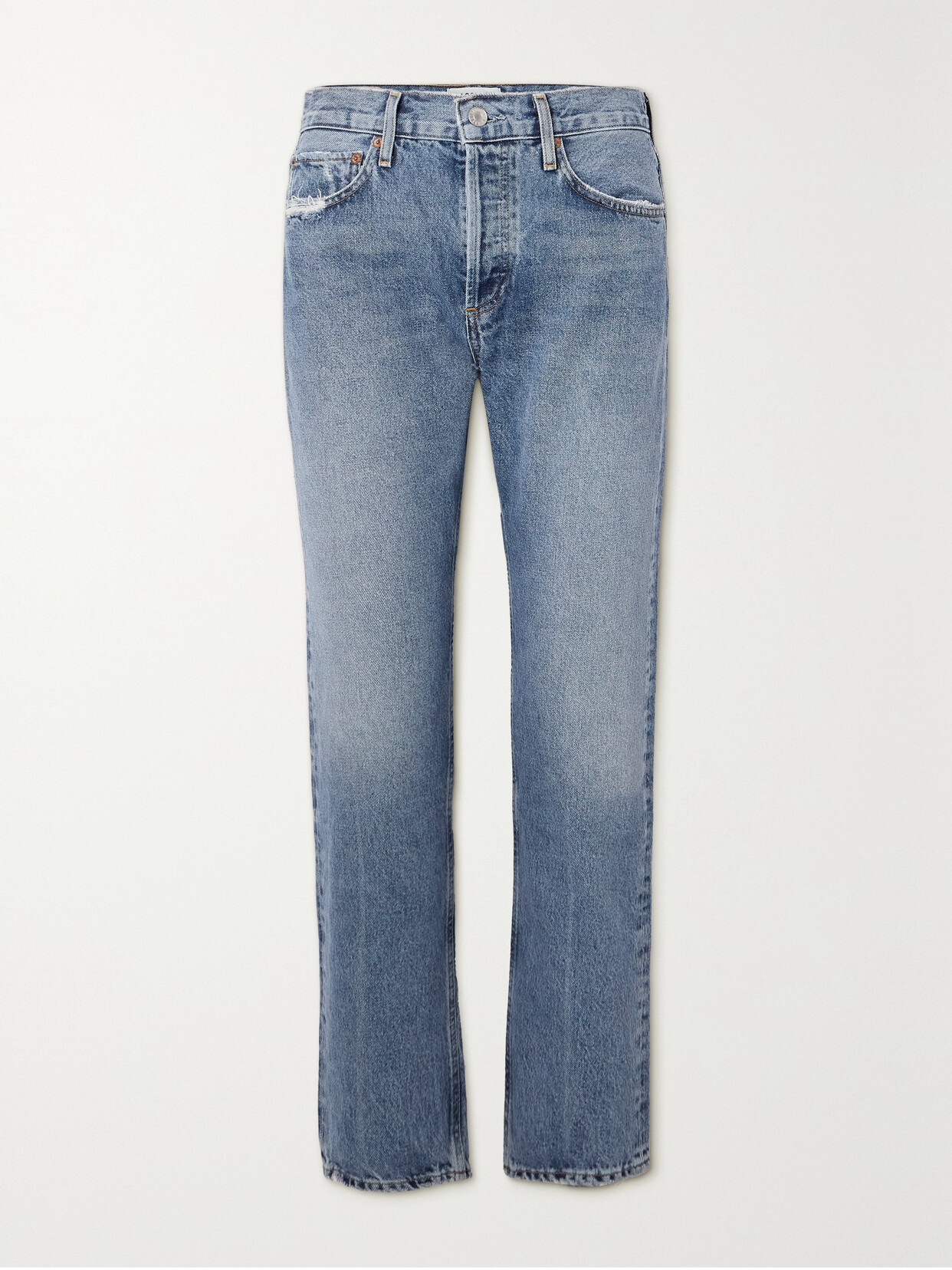 AGOLDE - + Net Sustain Parker Long Boyfriend Organic Jeans - Blue