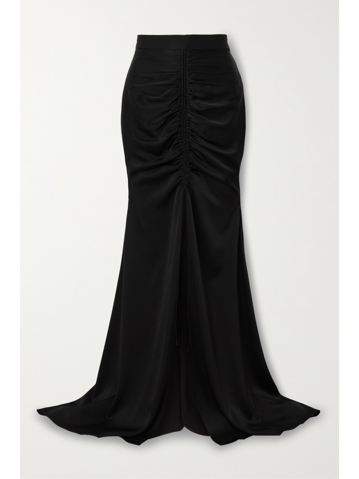 Alex Perry - Sutton Ruched Satin-crepe Maxi Skirt - Black