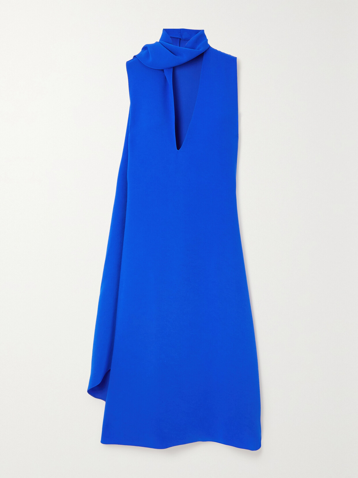 FERRAGAMO KEYHOLE TIE-DETAILED CREPE MIDI DRESS