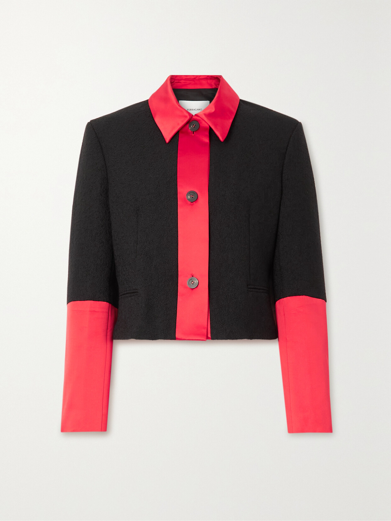 Ferragamo - Silk-trimmed Bouclé Jacket - Black