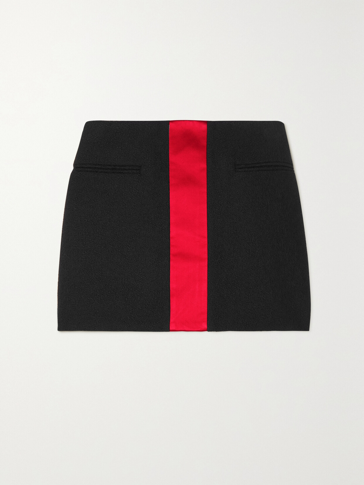 Ferragamo - Two-tone Paneled Wool-blend Mini Skirt - Black