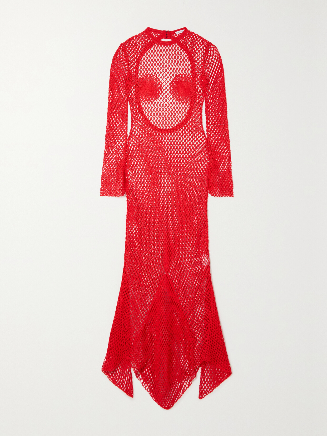 Ferragamo - Open-back Crochet-knit Maxi Dress - Red