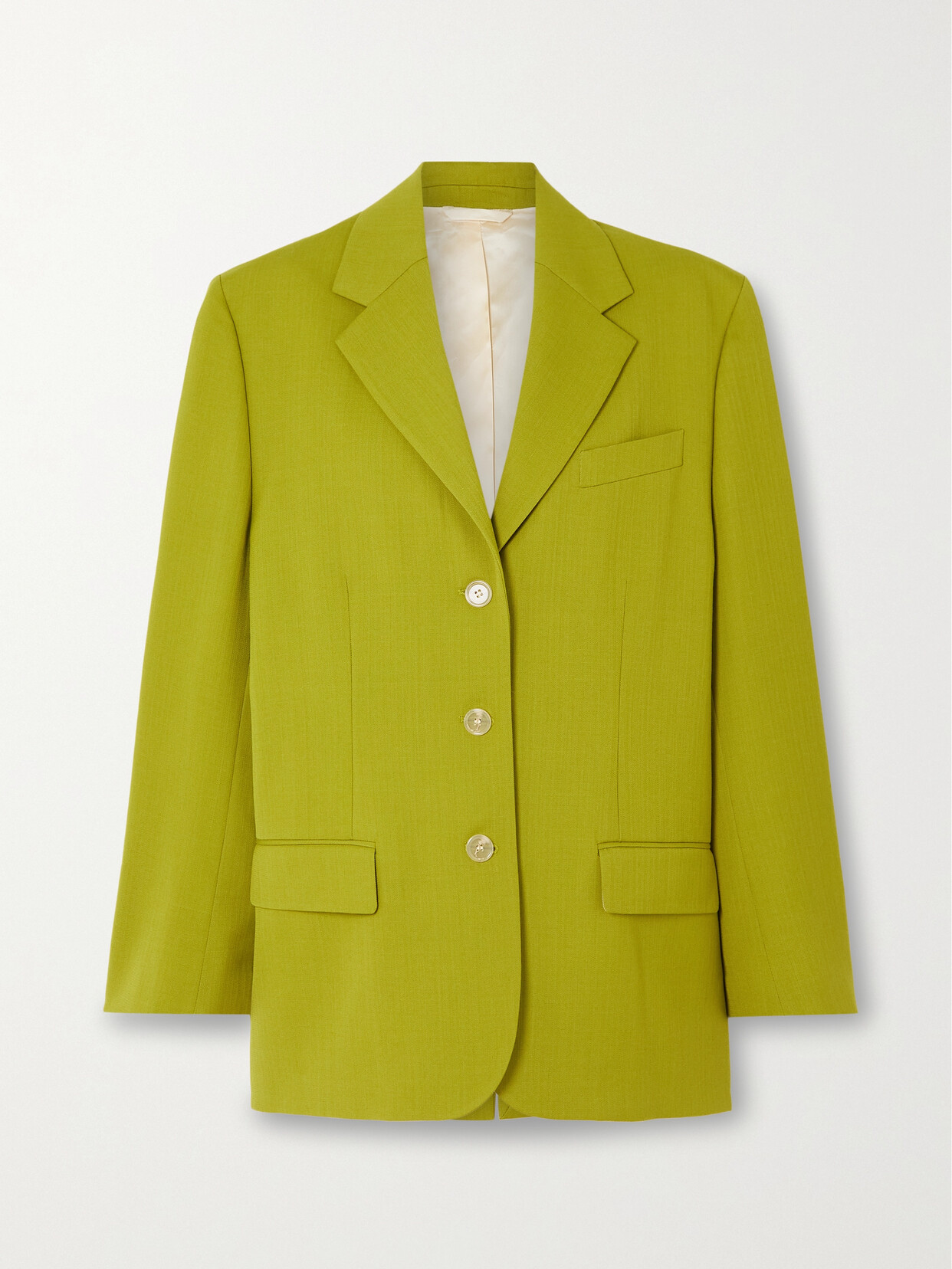 Shop Acne Studios + Net Sustain Oversized Recycled Woven Blazer In Green