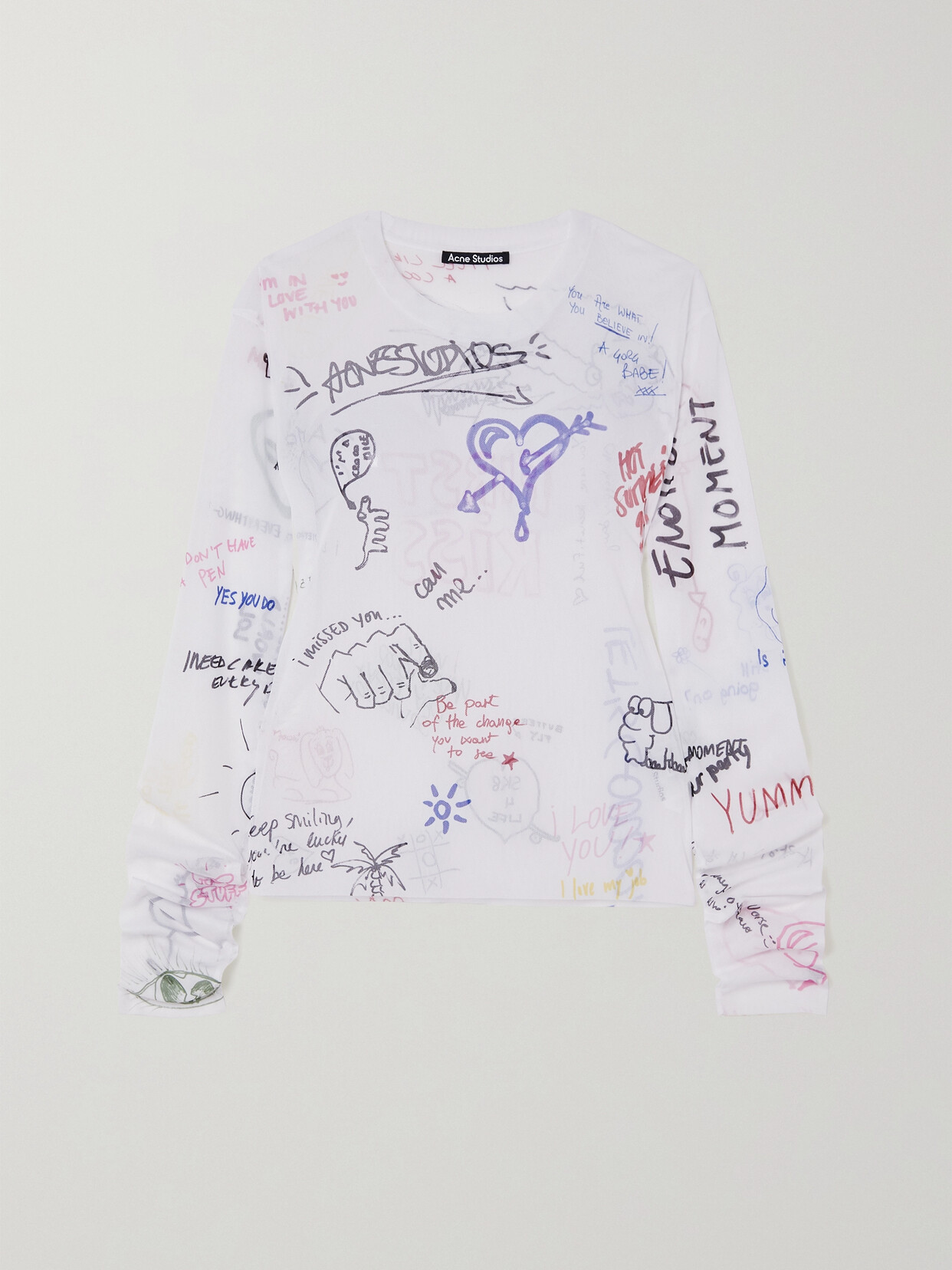 Acne Studios - Printed Mesh Top - White