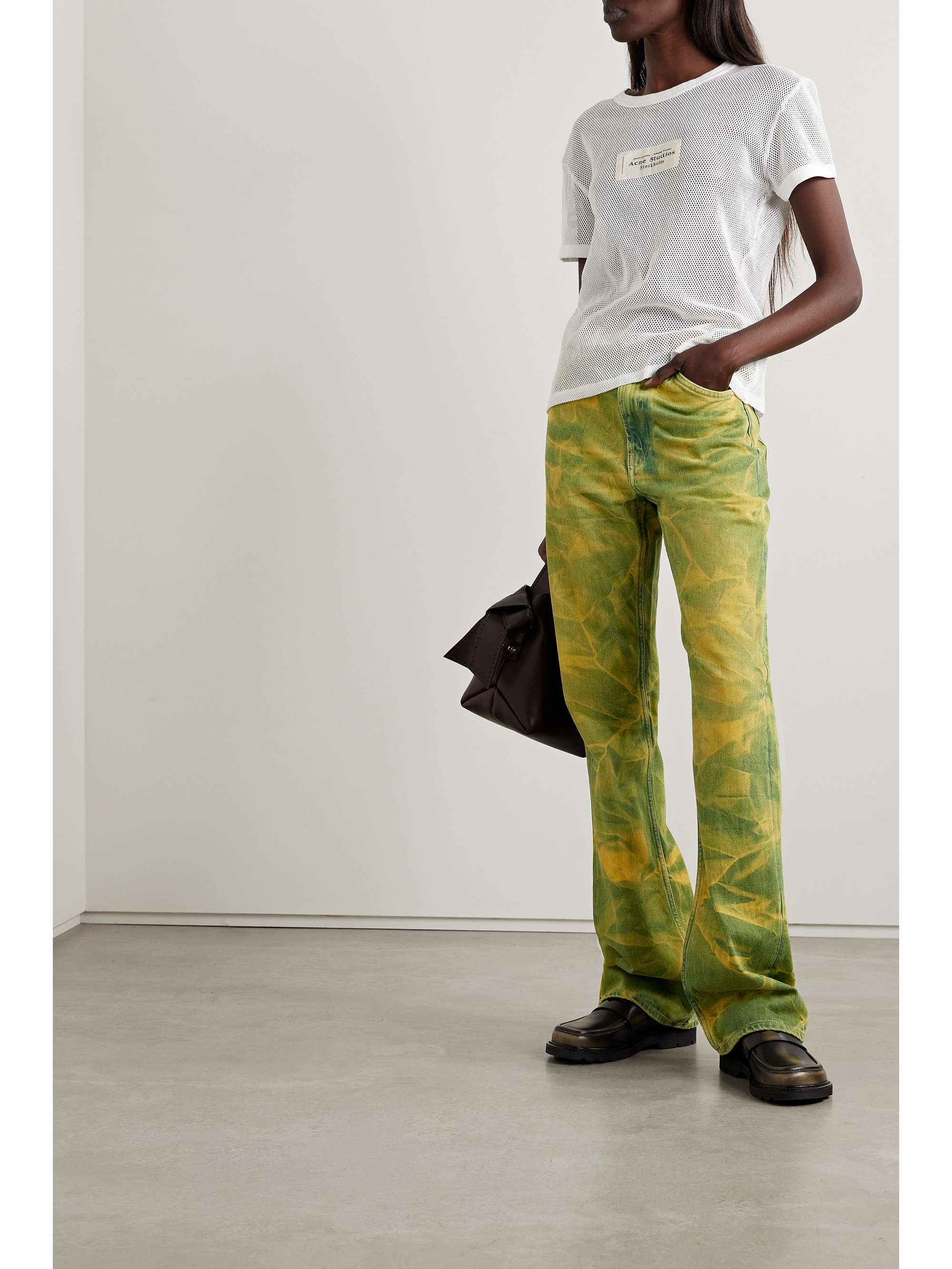 ACNE STUDIOS + NET SUSTAIN two-tone high-rise straight-leg organic jeans