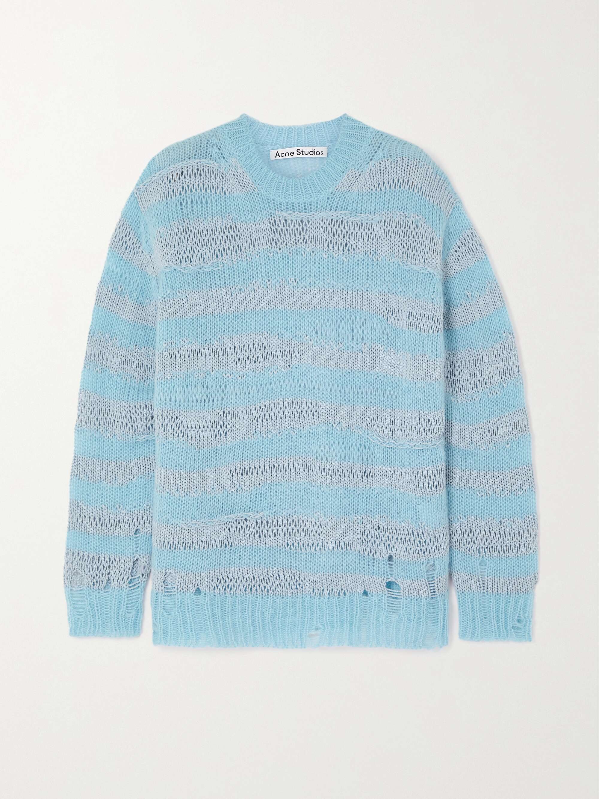 ACNE STUDIOS Kimothy Distressed Jacquard-Knit Rollneck Sweater for