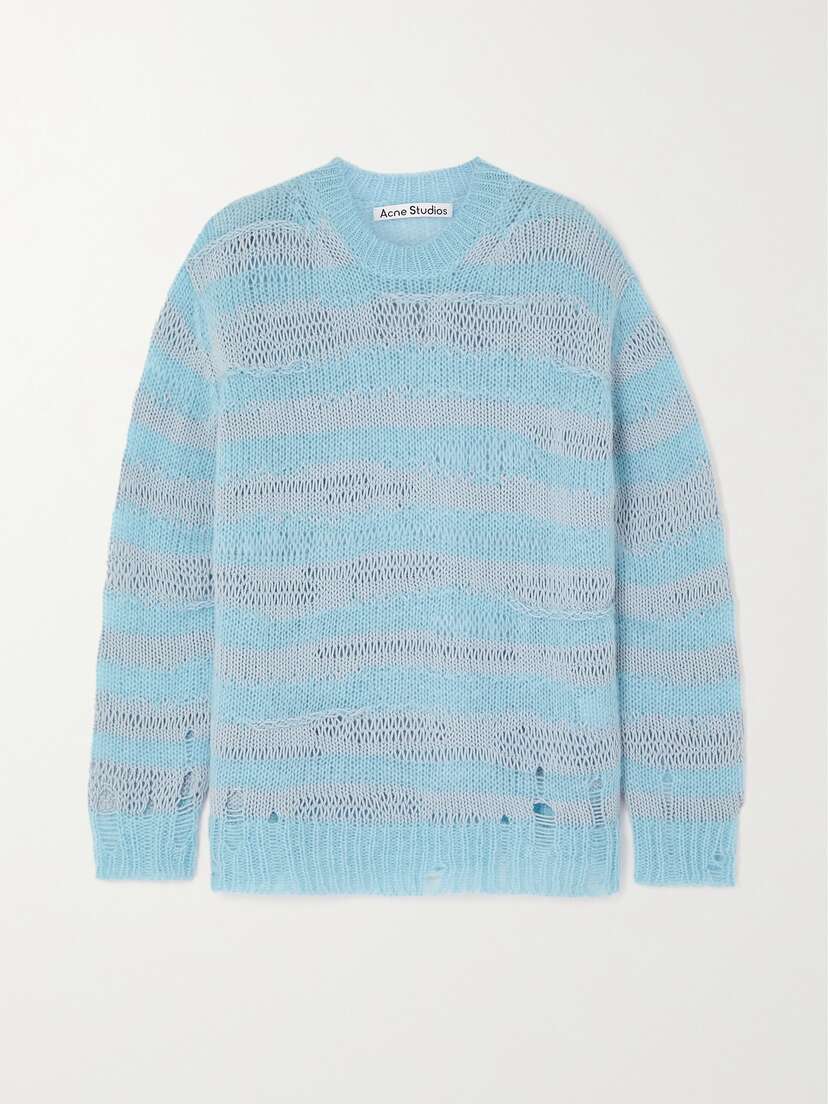 Acne Studios Distressed Striped Knitted Sweater