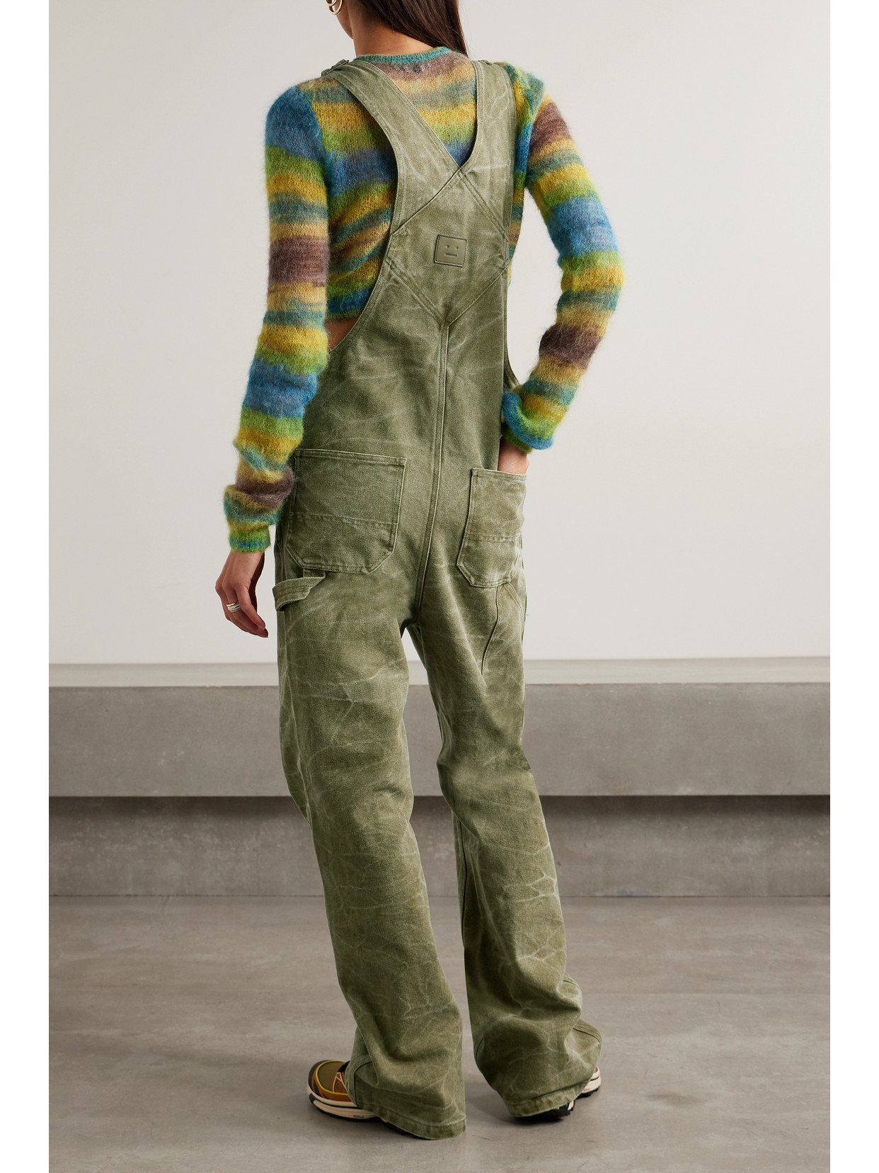 Shop Acne Studios Cotton-canvas Overalls In Green